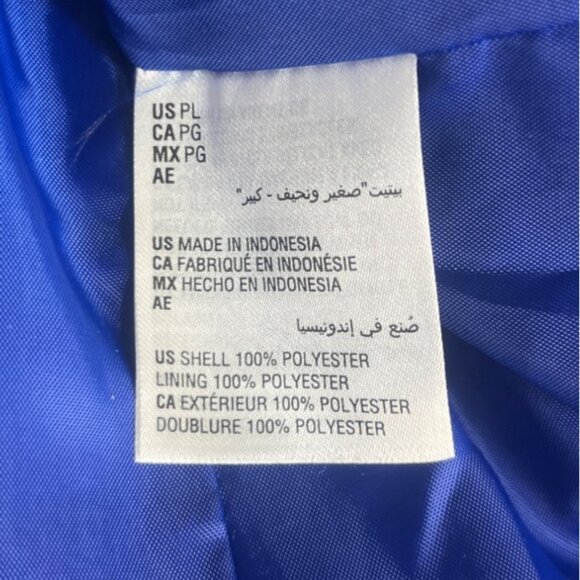 Charter Club Water Resistant Jacket Womens LP Large Petite Blue White Hooded Flo - Picture 8 of 9